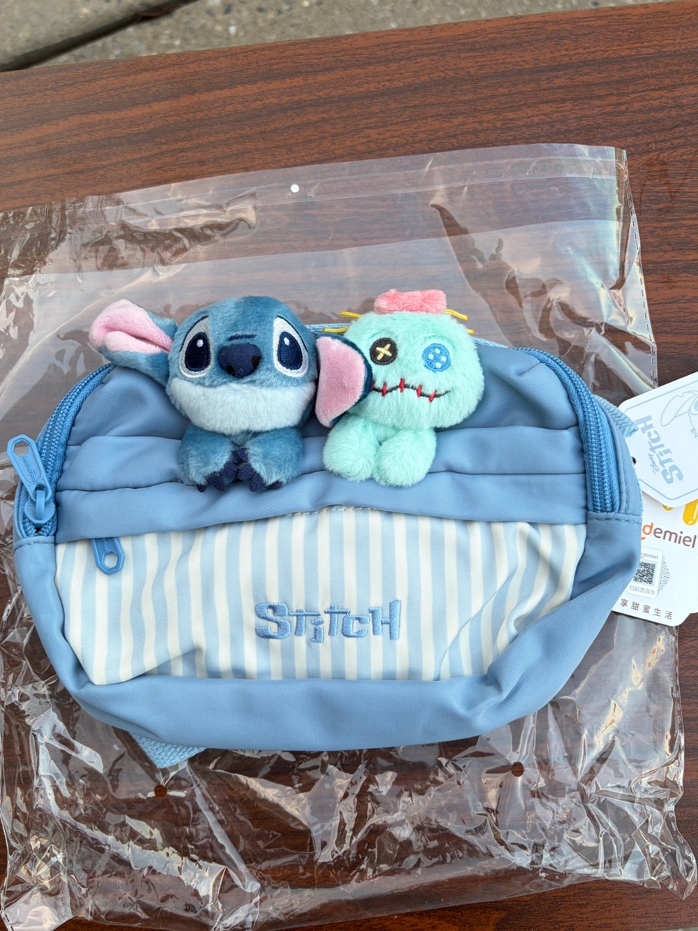 Disney Stitch & Scrump Potdemiel Fanny Pack Waist Bag Plush New With Tags
